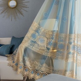 Rideau En Tulle Brodé De Luxe Sur Mesure, Voile Transparent Pour Salon