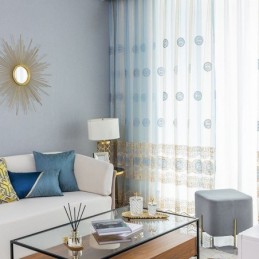 Rideau En Tulle Brodé De Luxe Sur Mesure, Voile Transparent Pour Salon