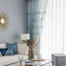 Rideau En Tulle Brodé De Luxe Sur Mesure, Voile Transparent Pour Salon