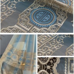 Rideau En Tulle Brodé De Luxe Sur Mesure, Voile Transparent Pour Salon