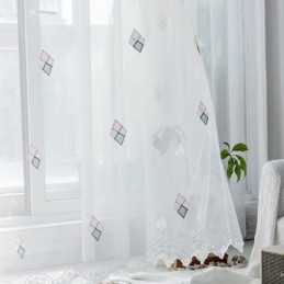 Rideau Brodé Haut De Gamme Sur Mesure, Décoration D'Intérieur, Transparent, Pour Salon, Chambre À Coucher