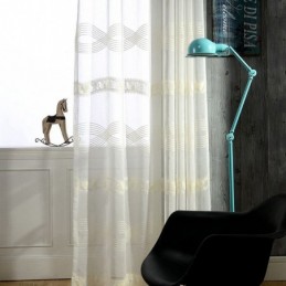 Rideau Transparent Brodé Sur Mesure, Style Minimaliste Classique, Pour Salon Ou Chambre À Coucher