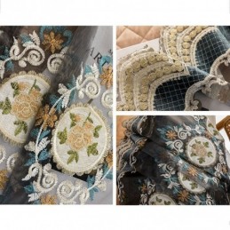 Rideau En Tulle Brodé Sur Mesure, Voile Transparent De Luxe Européen Pour Salon