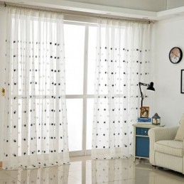 Rideau Transparent En Voile Brodé D'Étoiles, Panneau De Rideau Sur Mesure Pour Salon, Chambre À Coucher, Porte En Verre, Fenêtre