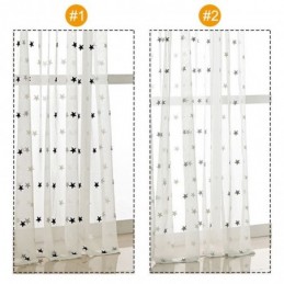 Rideau Transparent En Voile Brodé D'Étoiles, Panneau De Rideau Sur Mesure Pour Salon, Chambre À Coucher, Porte En Verre, Fenêtre