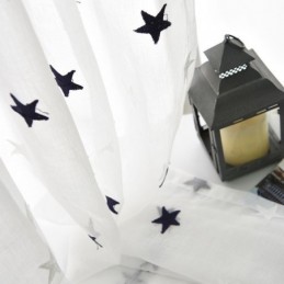 Rideau Transparent En Voile Brodé D'Étoiles, Panneau De Rideau Sur Mesure Pour Salon, Chambre À Coucher, Porte En Verre, Fenêtre