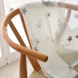 Rideau Transparent En Voile Brodé D'Étoiles, Panneau De Rideau Sur Mesure Pour Salon, Chambre À Coucher, Porte En Verre, Fenêtre