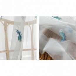 Rideau Transparent Brodé De Plumes Sur Mesure, Minimaliste Et Respirant, Pour Salon Et Chambre À Coucher