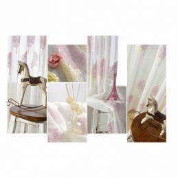 Rideau Transparent Nordique Sur Mesure En Tulle Avec Arbres Pour Salon Et Chambre À Coucher