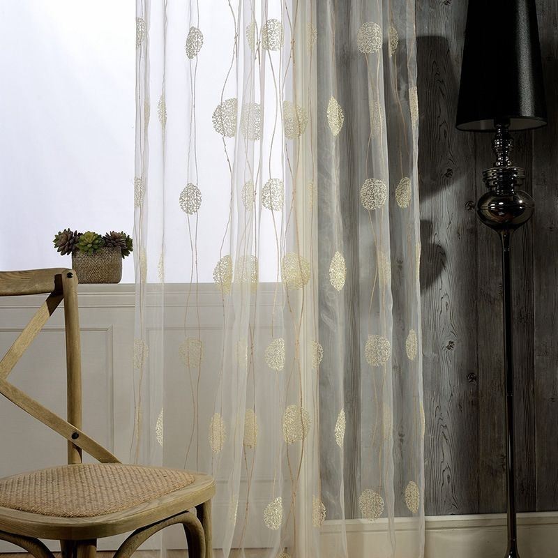 Rideau Transparent Délicat Sur Mesure, Rideaux En Tulle Brodé Pour Salon