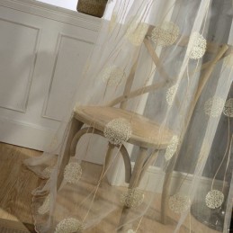 Rideau Transparent Délicat Sur Mesure, Rideaux En Tulle Brodé Pour Salon