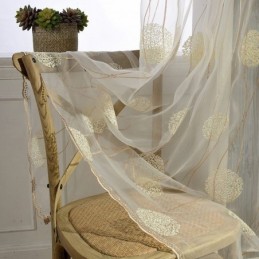 Rideau Transparent Délicat Sur Mesure, Rideaux En Tulle Brodé Pour Salon