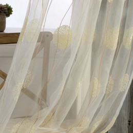 Rideau Transparent Délicat Sur Mesure, Rideaux En Tulle Brodé Pour Salon