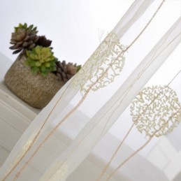 Rideau Transparent Délicat Sur Mesure, Rideaux En Tulle Brodé Pour Salon