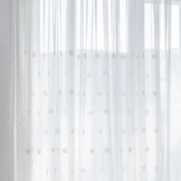 Rideau Brodé Haut De Gamme Sur Mesure, Motif Pentagramme, Transparent, Pour Salon, Chambre À Coucher