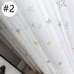 Rideau Brodé Haut De Gamme Sur Mesure, Motif Pentagramme, Transparent, Pour Salon, Chambre À Coucher