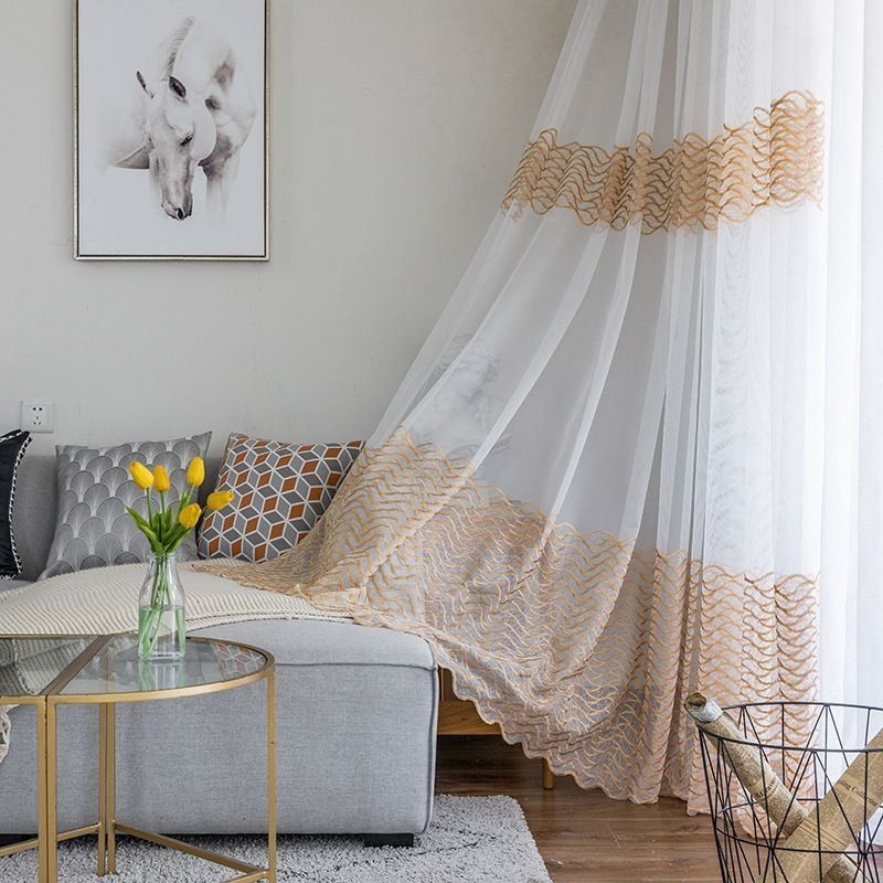 Rideau Transparent Respirant Sur Mesure, Voile Décoratif Européen En Tulle Pour Salon