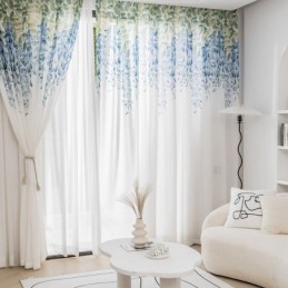 Rideau Transparent Moderne Sur Mesure, Imprimé Plantes, Pour Fenêtre De Salon Ou Balcon