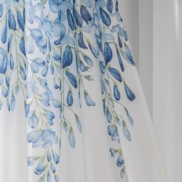 Rideau Transparent Moderne Sur Mesure, Imprimé Plantes, Pour Fenêtre De Salon Ou Balcon