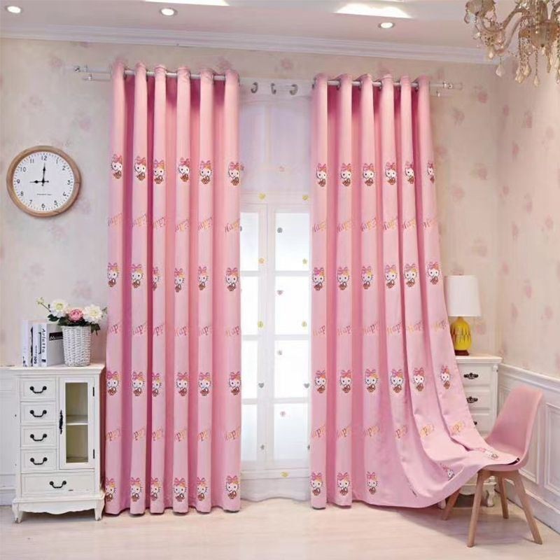 Rideau Moderne Sur Mesure Avec Broderie Hello Kitty