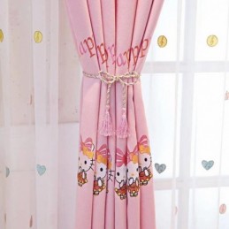 Rideau Moderne Sur Mesure Avec Broderie Hello Kitty