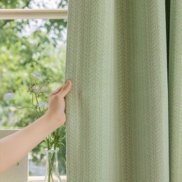Rideaux Occultants En Jacquard À Feuilles Pour Salon