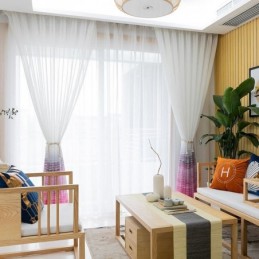 Rideau Transparent De Style Nordique Sur Mesure, Voile Imprimé, Pour Salon Et Chambre À Coucher
