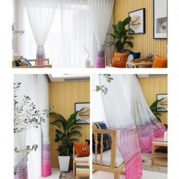 Rideau Transparent De Style Nordique Sur Mesure, Voile Imprimé, Pour Salon Et Chambre À Coucher