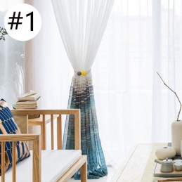 Rideau Transparent De Style Nordique Sur Mesure, Voile Imprimé, Pour Salon Et Chambre À Coucher