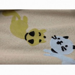 Rideau Occultant Contemporain Max Sur Mesure, Motif Chat Souriant Brodé, Pour Chambre À Coucher