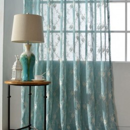 Rideaux En Voile Brodé À Motifs Végétaux Pour Fenêtre De Salon Ou De Chambre À Coucher, Rideaux Sur Mesure