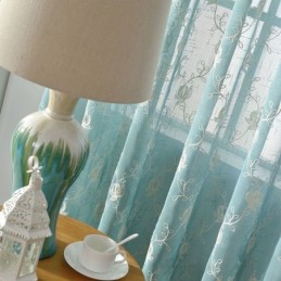 Rideaux En Voile Brodé À Motifs Végétaux Pour Fenêtre De Salon Ou De Chambre À Coucher, Rideaux Sur Mesure