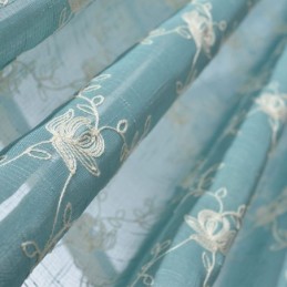 Rideaux En Voile Brodé À Motifs Végétaux Pour Fenêtre De Salon Ou De Chambre À Coucher, Rideaux Sur Mesure