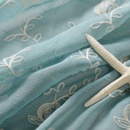 Rideaux En Voile Brodé À Motifs Végétaux Pour Fenêtre De Salon Ou De Chambre À Coucher, Rideaux Sur Mesure