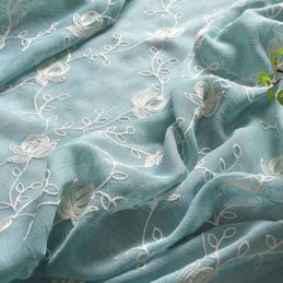 Rideaux En Voile Brodé À Motifs Végétaux Pour Fenêtre De Salon Ou De Chambre À Coucher, Rideaux Sur Mesure