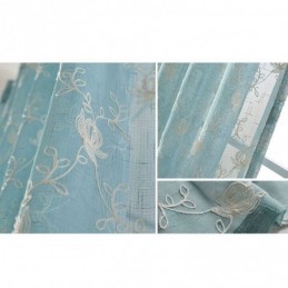 Rideaux En Voile Brodé À Motifs Végétaux Pour Fenêtre De Salon Ou De Chambre À Coucher, Rideaux Sur Mesure