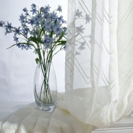 Rideaux Transparents Blancs Brodés Pour Fenêtres, Rideaux Sur Mesure Pour Salon, Chambre À Coucher