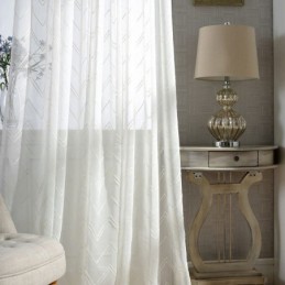 Rideaux Transparents Blancs Brodés Pour Fenêtres, Rideaux Sur Mesure Pour Salon, Chambre À Coucher
