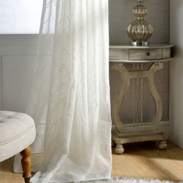 Rideaux Transparents Blancs Brodés Pour Fenêtres, Rideaux Sur Mesure Pour Salon, Chambre À Coucher