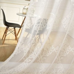 Rideau Transparent Brodé Sur Mesure, Décoration Blanche Pour Fenêtre, Salon, Chambre À Coucher