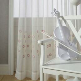 Rideau En Tulle Brodé Nordique Sur Mesure, Voile Floral Transparent Pour Salon