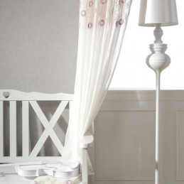 Rideau En Tulle Brodé Nordique Sur Mesure, Voile Floral Transparent Pour Salon