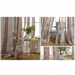 Rideaux Transparents Nordiques En Tulle Jacquard À Feuilles Pour Salon