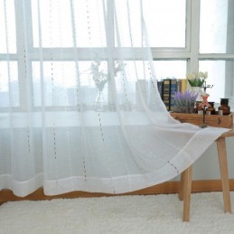Rideaux En Tulle Nordique, Rideau En Voile Transparent Moderne, Rideau Sur Mesure Pour Salon Et Chambre À Coucher