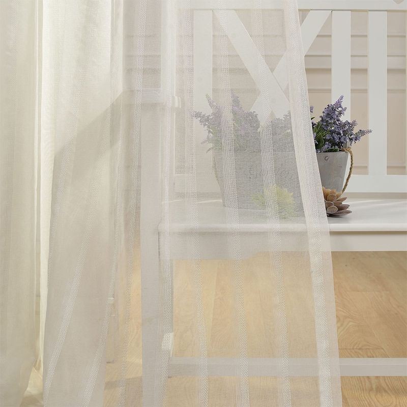 Rideau Transparent Respirant Sur Mesure, Voile Décoratif En Tulle Blanc Pour Salon