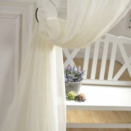 Rideau Transparent Respirant Sur Mesure, Voile Décoratif En Tulle Blanc Pour Salon