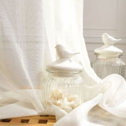 Rideau Transparent Respirant Sur Mesure, Voile Décoratif En Tulle Blanc Pour Salon