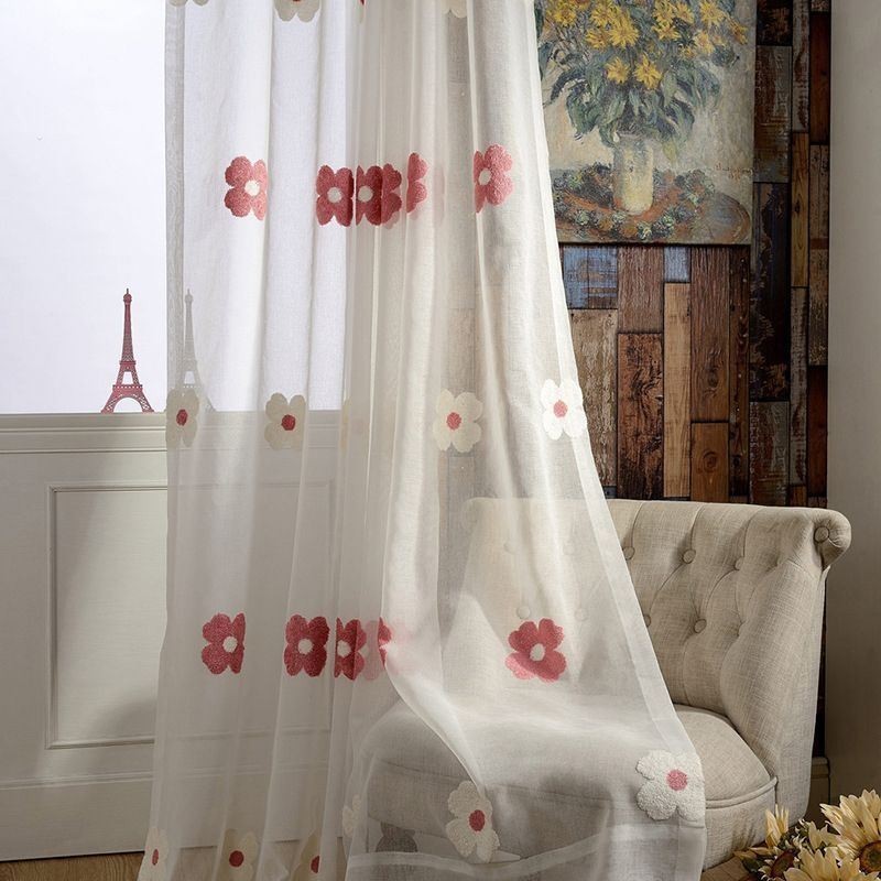 Rideau Brodé Transparent Sur Mesure, Décoratif, Floral, Pour Salon, Chambre À Coucher