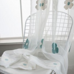 Rideau Brodé Transparent Sur Mesure, Décoratif, Floral, Pour Salon, Chambre À Coucher