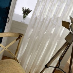 Rideau Transparent Blanc Sur Mesure En Tulle Pour Salon Et Chambre À Coucher